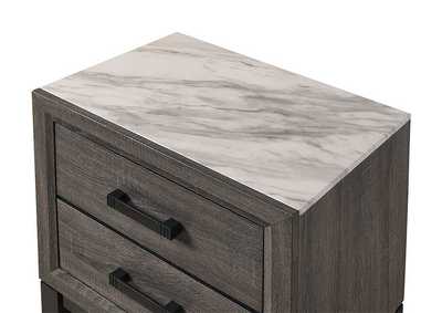 Marble/Grey Laura Foil Nightstand,Global Furniture USA