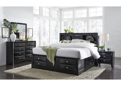 Black Linda King Bed,Global Furniture USA