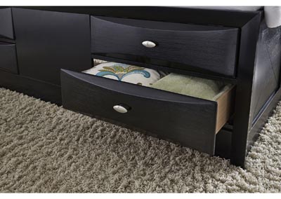 Black Linda Queen Bed,Global Furniture USA