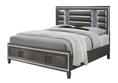 Image for Metallic Grey Pisa Queen Bed