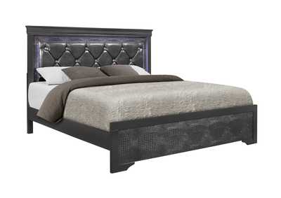 Metallic Grey Pompei Queen Bed