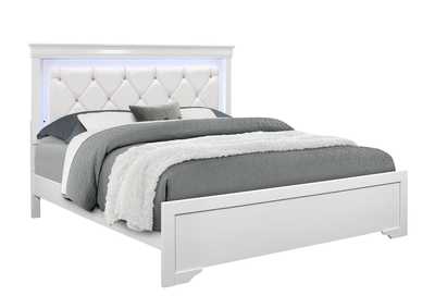 Metallic White Pompei Full Bed,Global Furniture USA