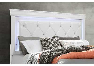 Metallic White Pompei Queen Bed,Global Furniture USA