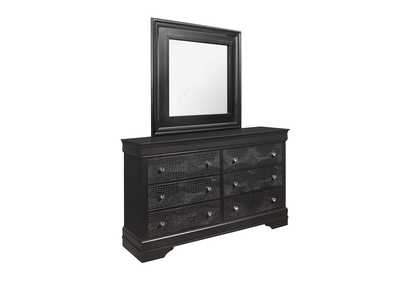 Pompei Metallic Grey Dresser and Mirror,Global Furniture USA