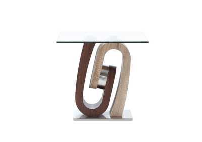 Walnut/Oak End Table,Global Furniture USA