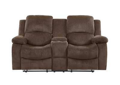 Image for Brown Console Reclining Loveseat