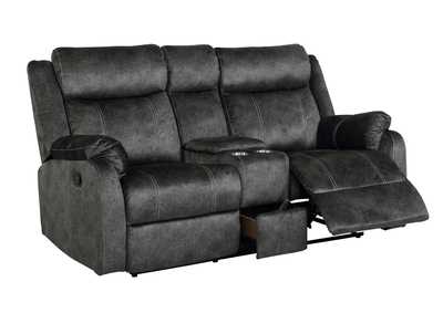 Image for Grey Console Reclining Loveseat W/Drawer