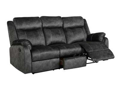 Image for Grey Reclining Sofa W/ Drop Down Table & Drawer