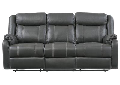 Image for Gin Rummy Charcoal Reclining Sofa w/Drop-Down Table