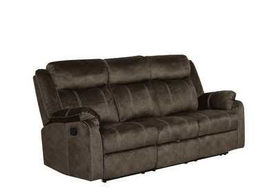 Image for Brown Reclining Sofa W/ Drop Down Table & Drawer