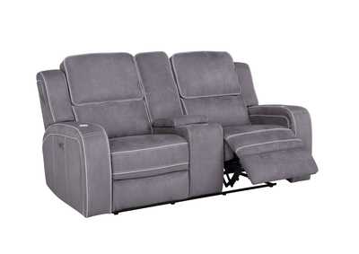 Image for Grey Power Console Reclining Loveseat