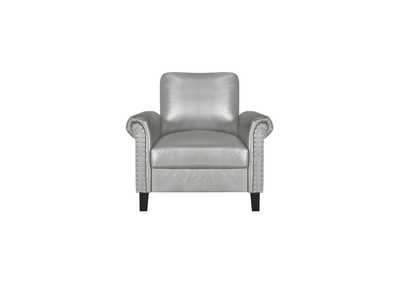 Image for Faux Silver Leather Chair