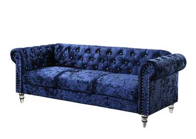 Blue Velvet Tufted KD Sofa