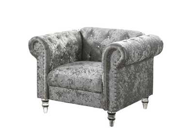 Image for Grey Velvet Tufted KD Chair