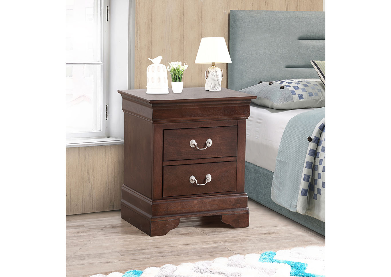 Louis Phillipe Cappuccino Nightstand,Glory Furniture