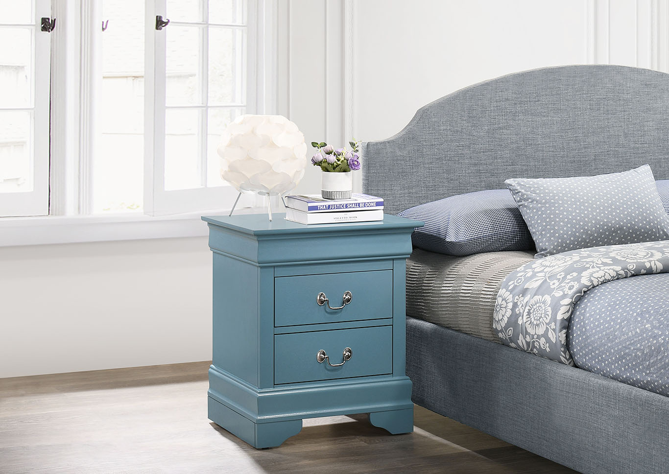 Louis Phillipe Blue Nightstand,Glory Furniture