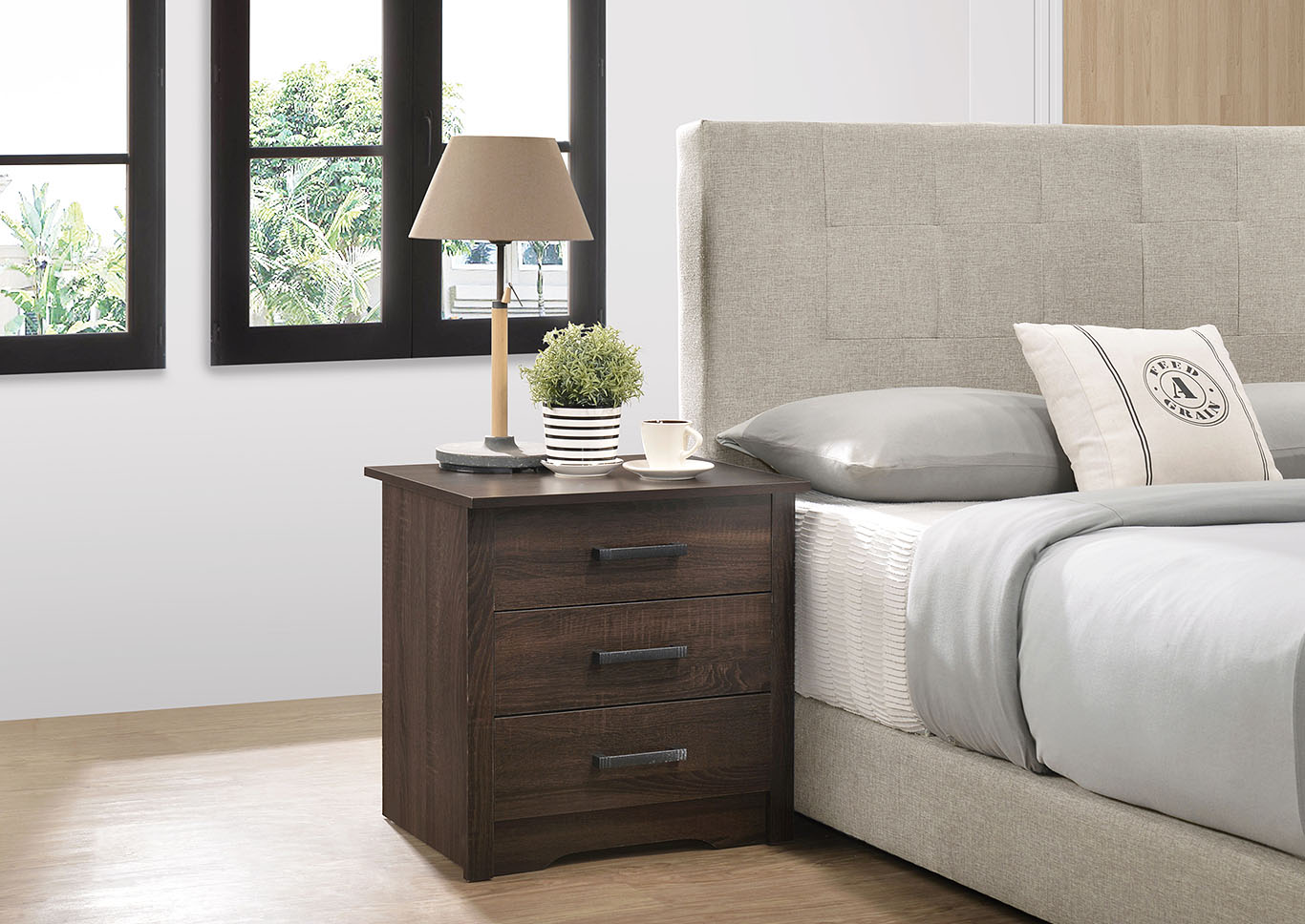 Hudson Dark Brown Nightstand,Glory Furniture