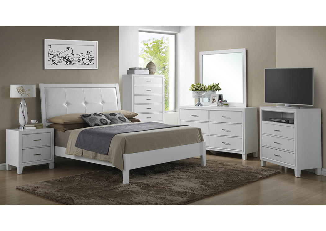 White Dresser w/Mirror,Glory Furniture