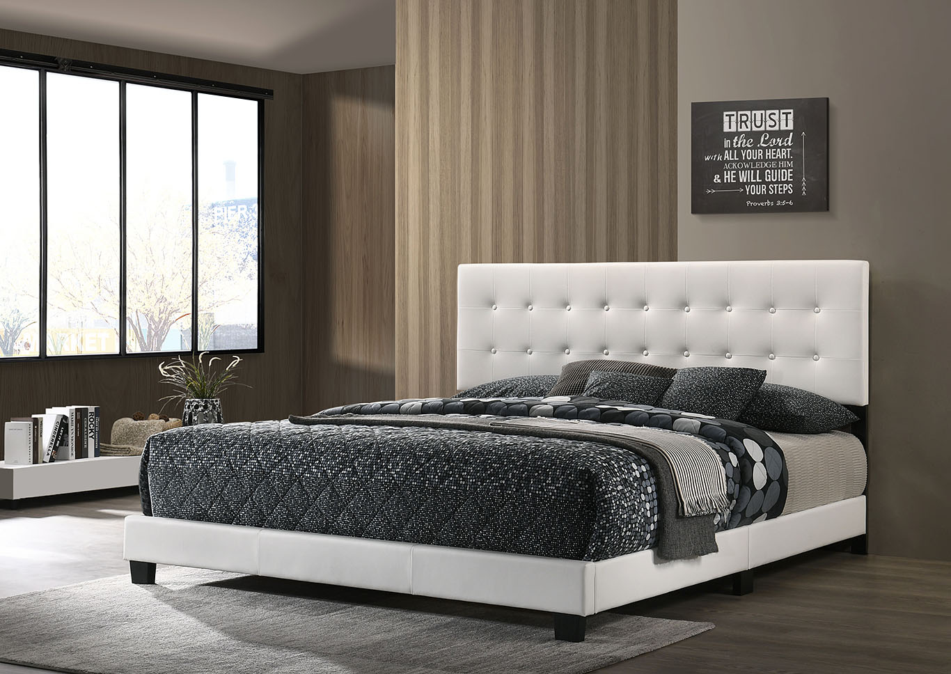 Caldwell White King Bed,Glory Furniture