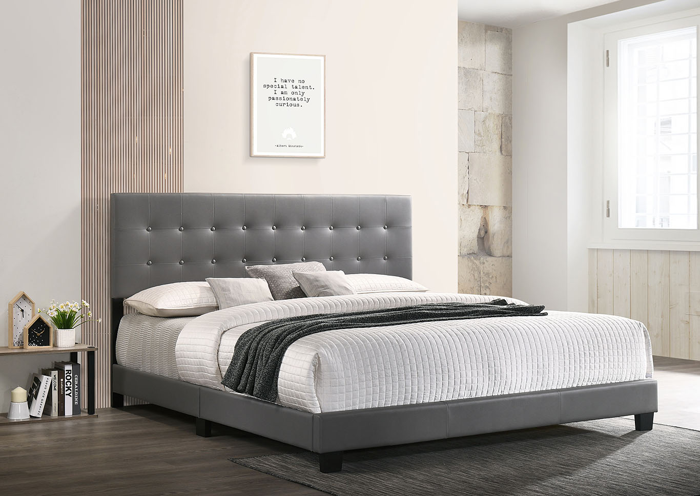 Caldwell Light Gray King Bed,Glory Furniture