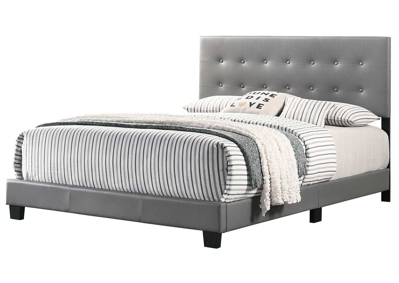 Caldwell Light Gray Queen Bed,Glory Furniture