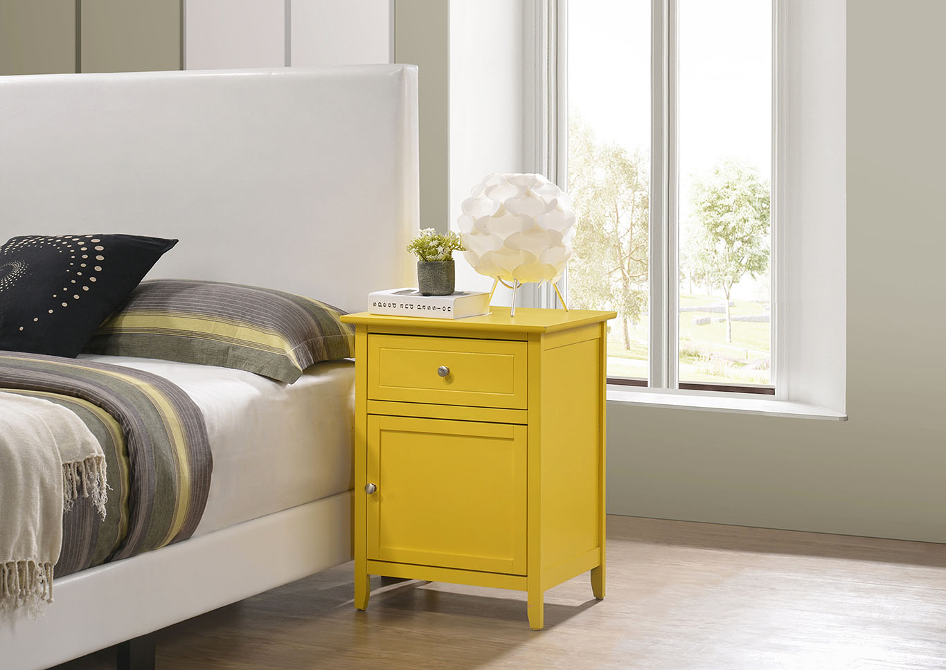 Izzy Yellow Nightstand,Glory Furniture