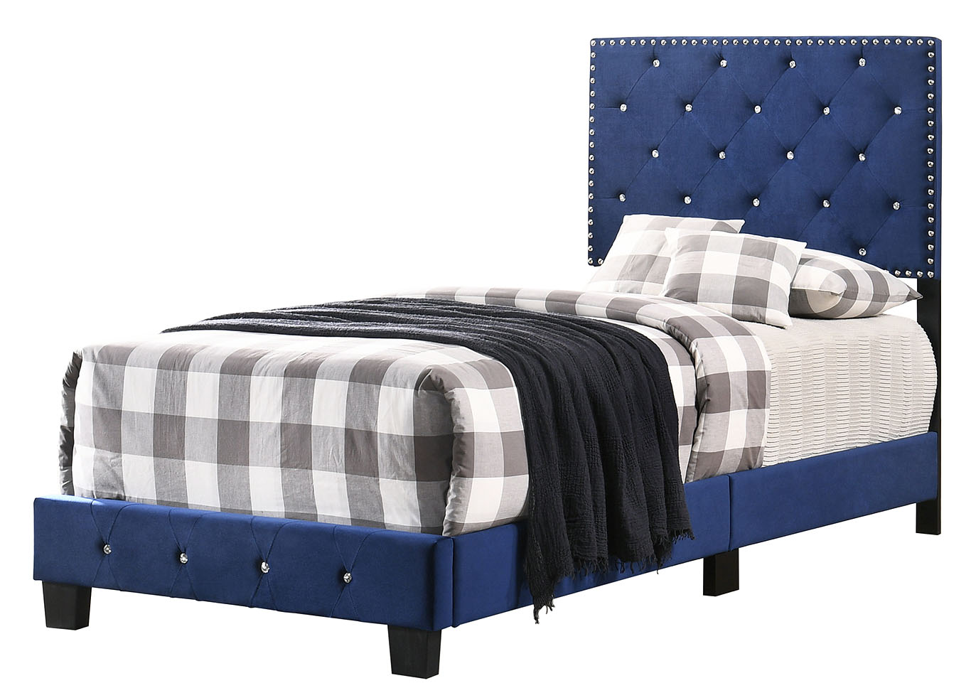 Suffolk Navy Blue Twin Bed,Glory Furniture