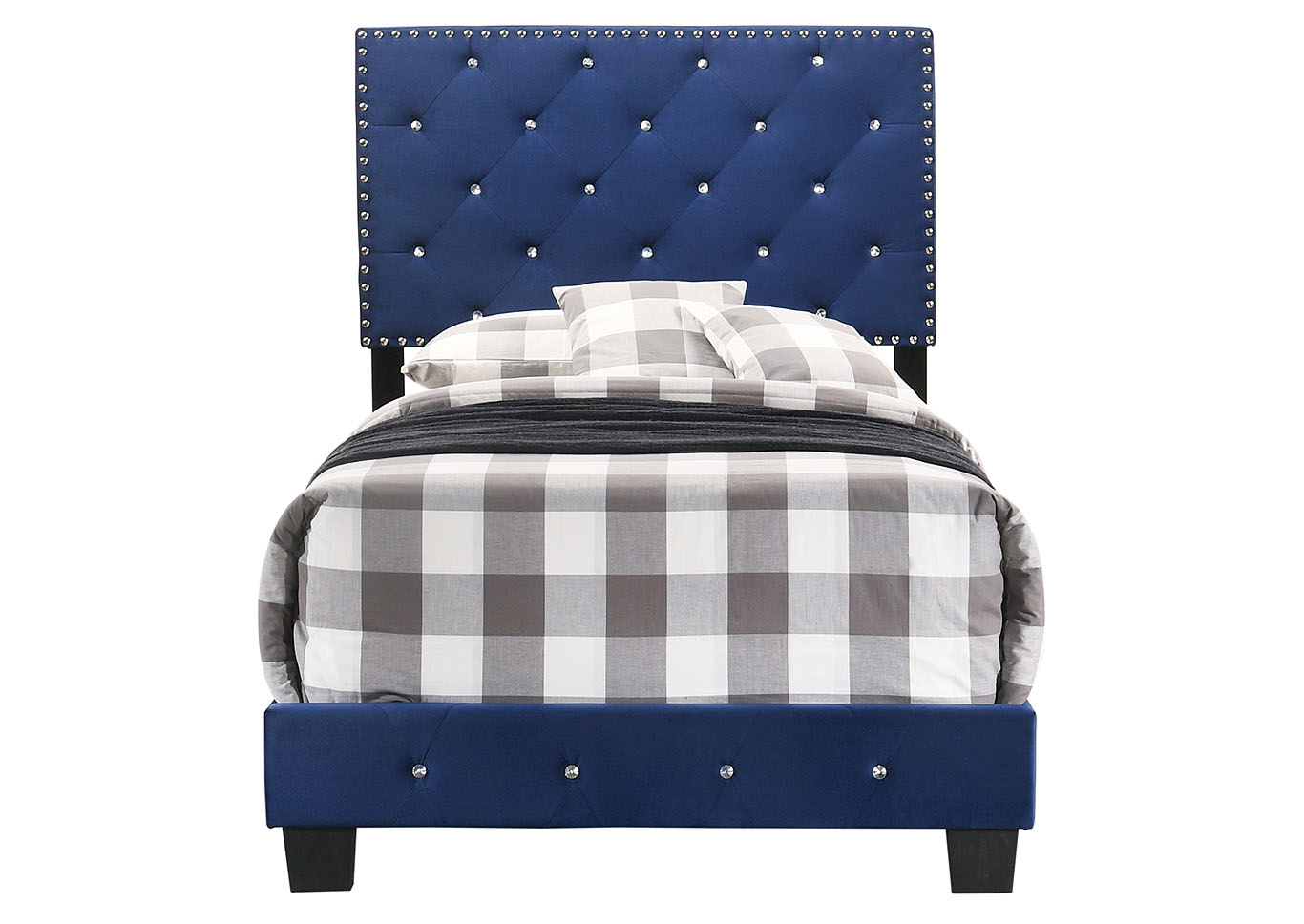 Suffolk Navy Blue Twin Bed,Glory Furniture