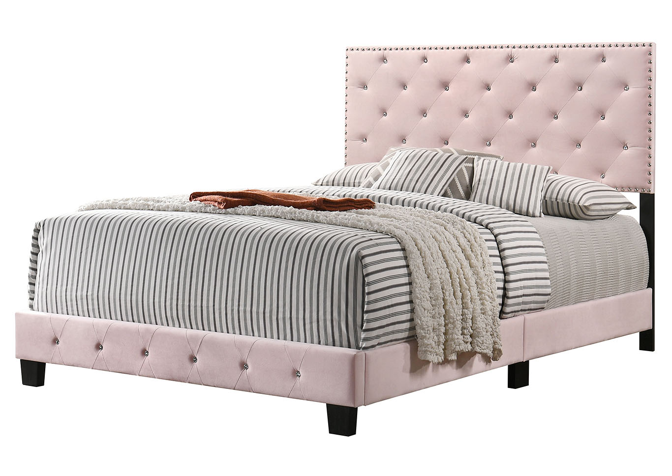 Suffolk Pink Queen Bed,Glory Furniture