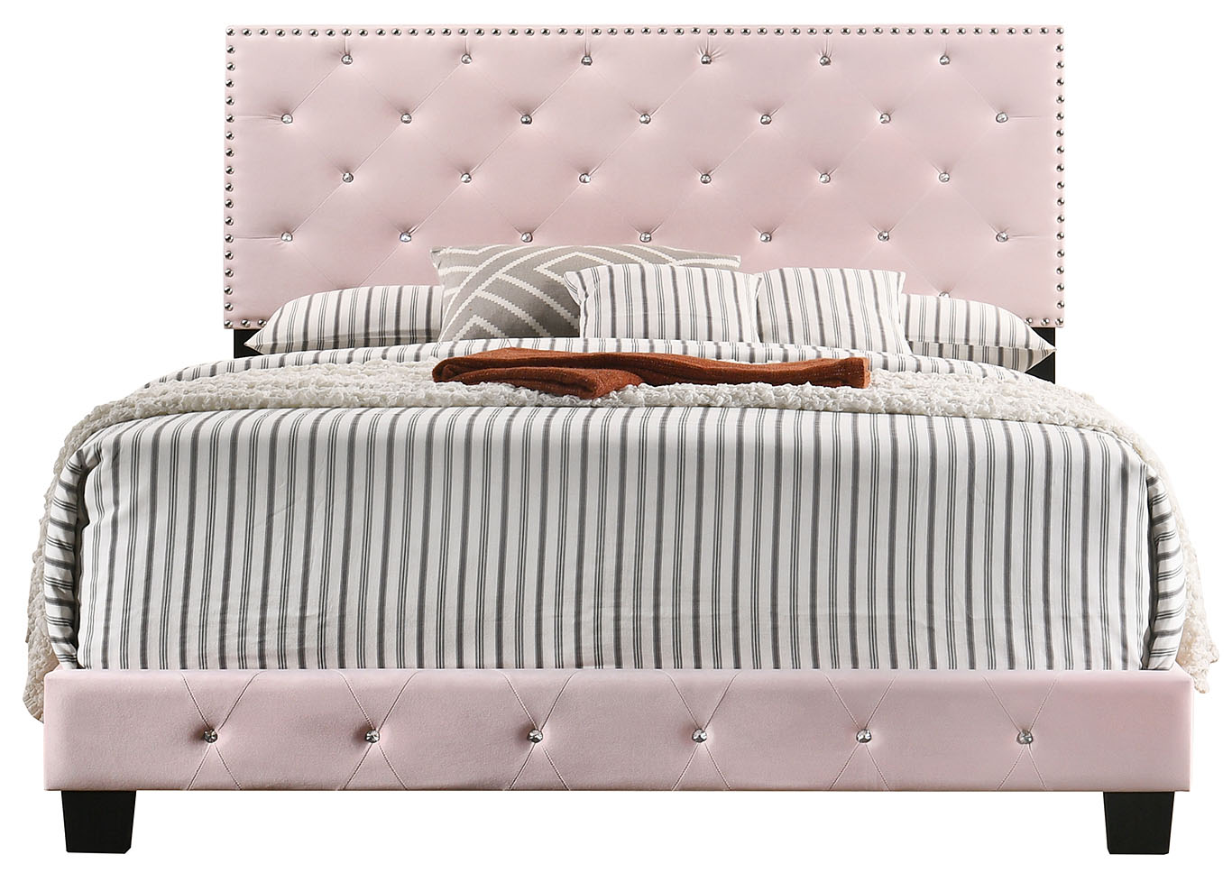 Suffolk Pink Queen Bed,Glory Furniture