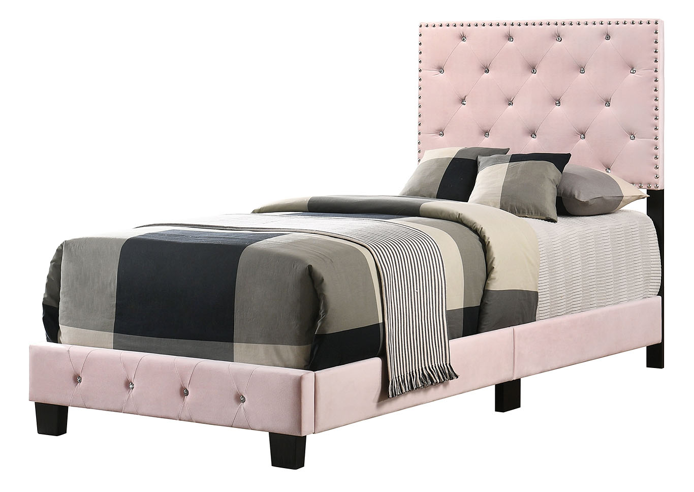 Suffolk Pink Twin Bed,Glory Furniture