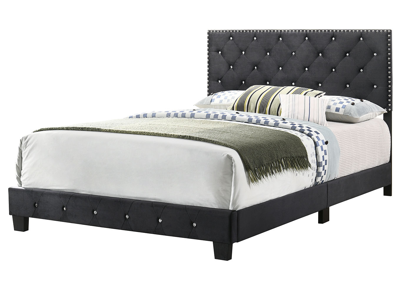 Suffolk Black Queen Bed,Glory Furniture