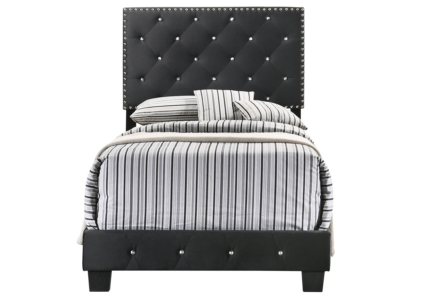 Suffolk Black Twin Bed,Glory Furniture