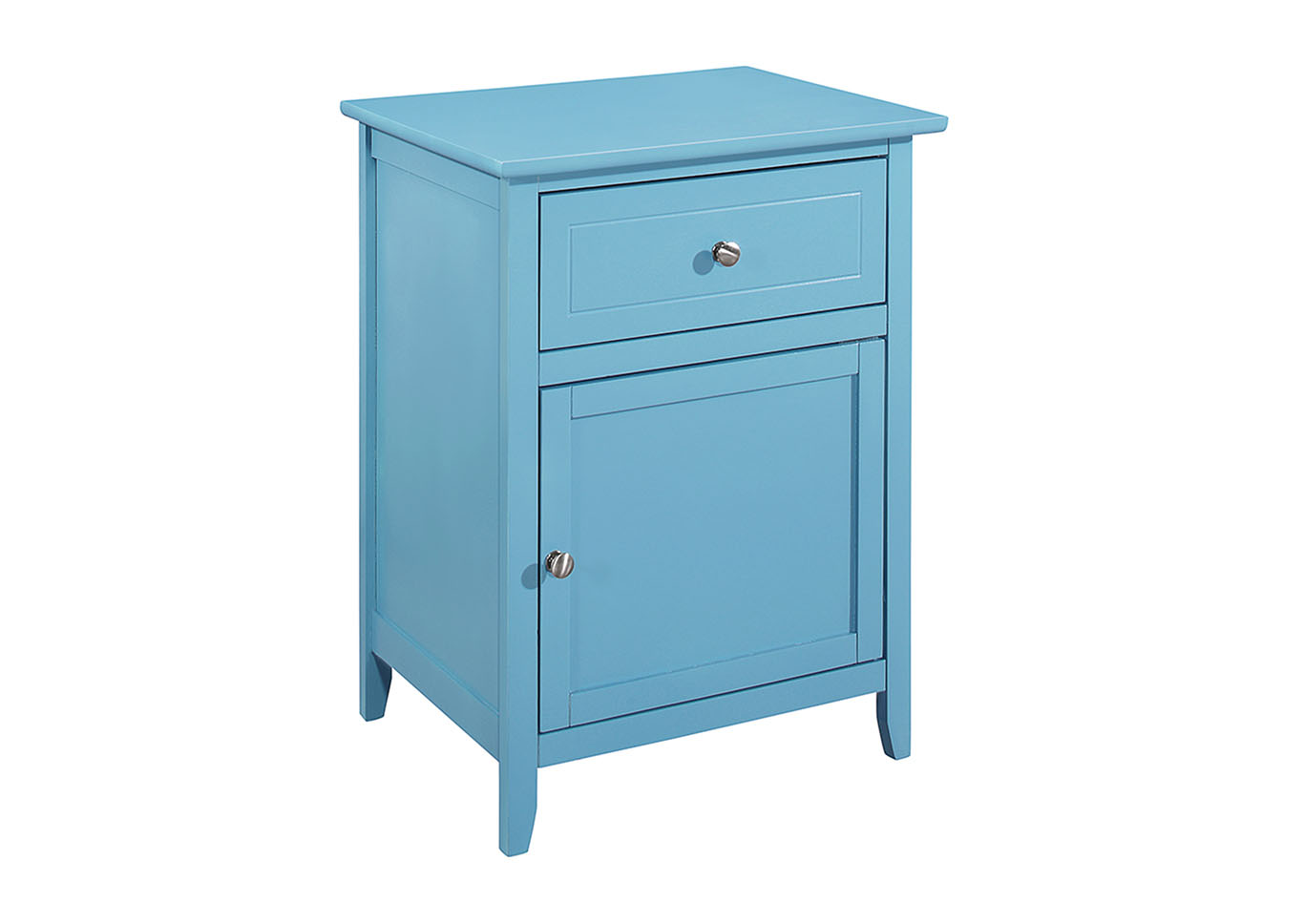 Teal 1 Drawer and 1 Door Nightstand,Glory Furniture