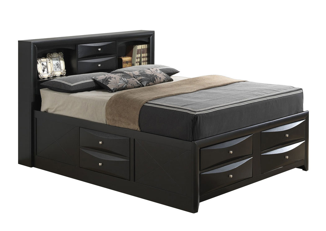 Black King Storage Bookcase Bed,Glory Furniture