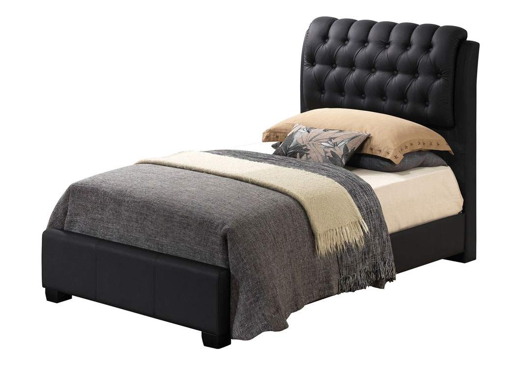 Black Twin Upholstered Bed,Glory Furniture