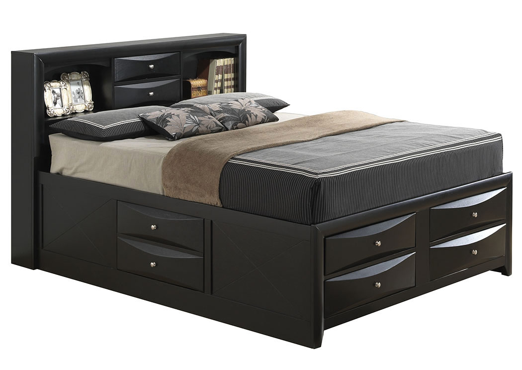 Black Queen Storage Bookcase Bed,Glory Furniture
