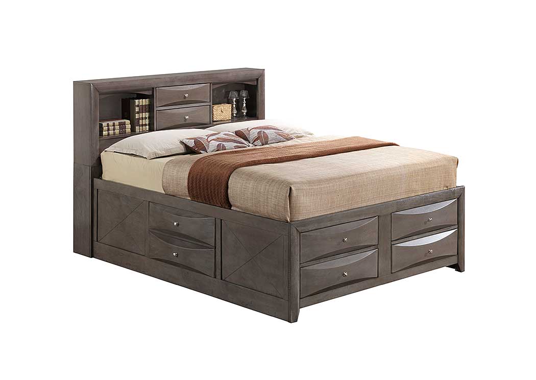 Gray Queen Storage Bookcase Bed,Glory Furniture