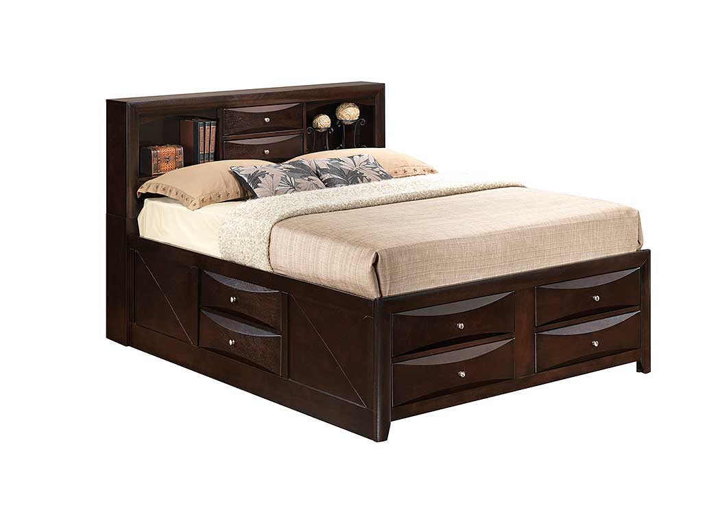 Cappuccino King Storage Bookcase Bed,Glory Furniture