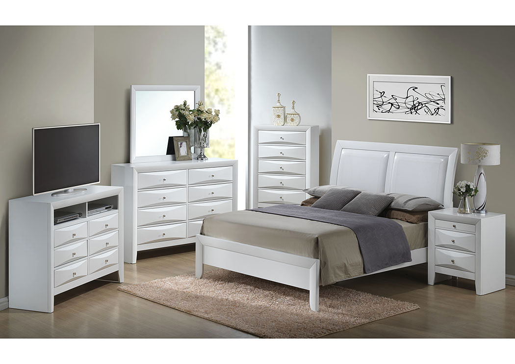 White Dresser w/Mirror,Glory Furniture