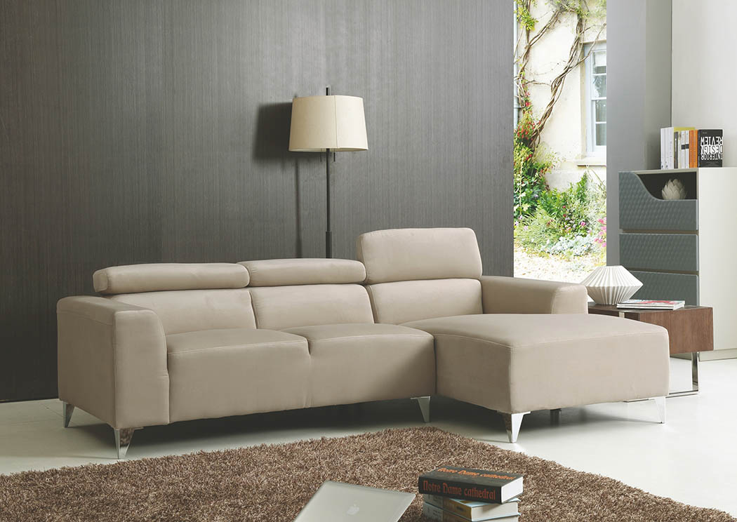 Wheat Velvet Micro Suede Sofa Sectional,Glory Furniture