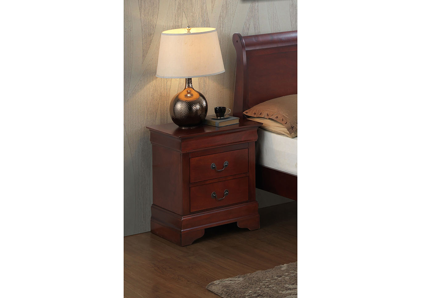 Louis Phillipe Cherry Nightstand,Glory Furniture