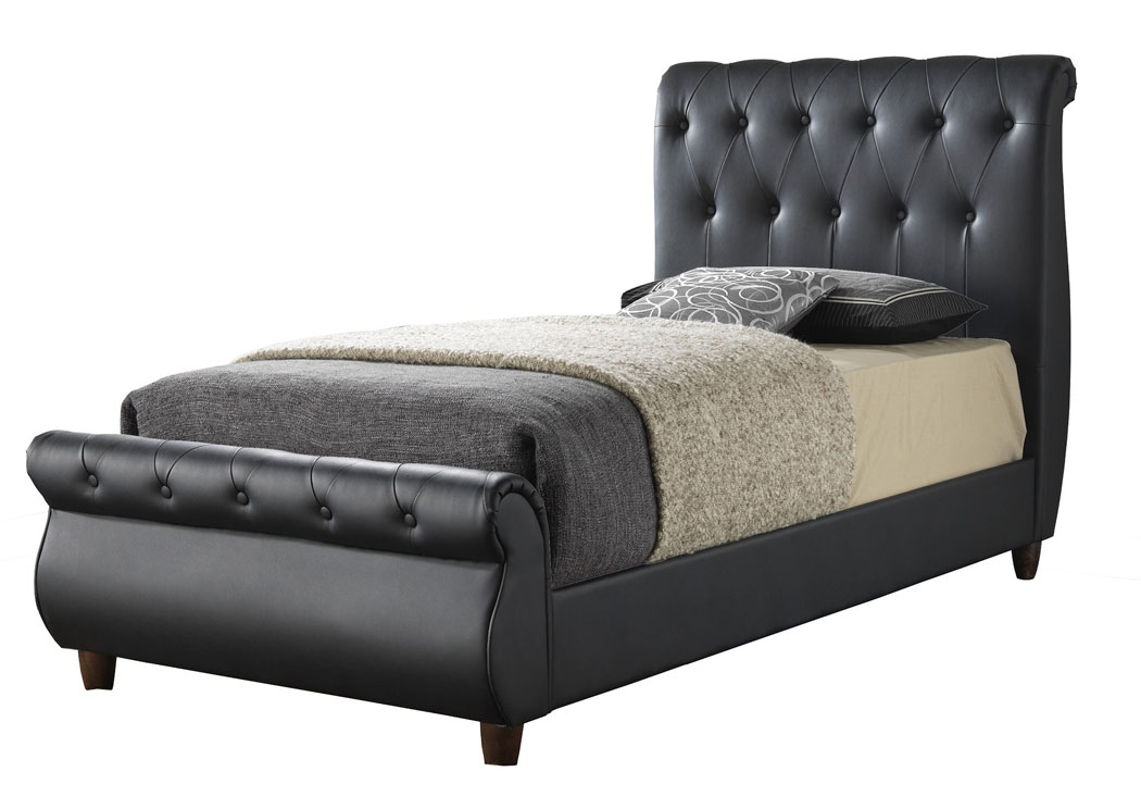 Black Twin Bed King S Furniture Warehouse, Black Leather Twin Bed
