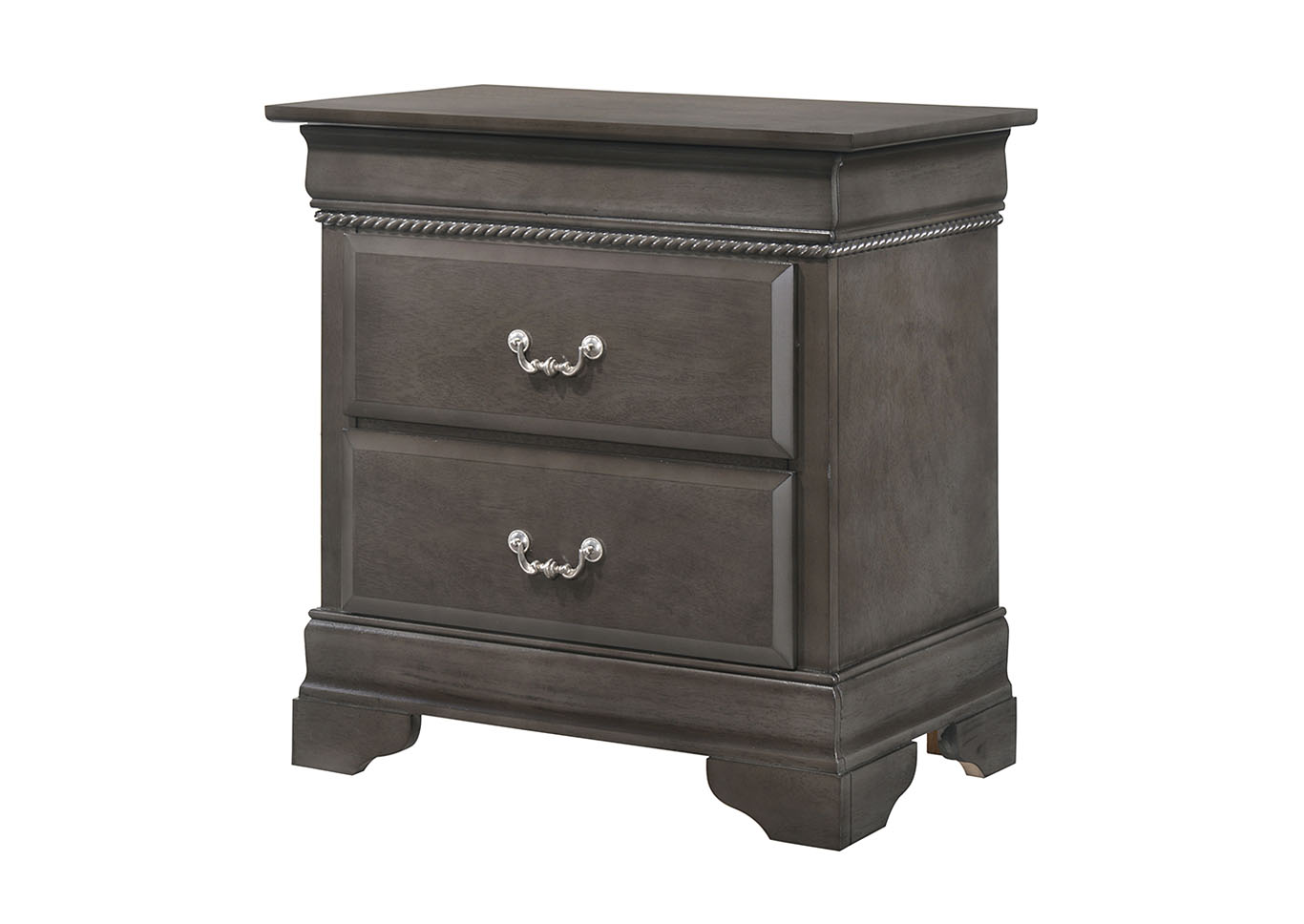 Carla Smoked Gray Nightstand,Glory Furniture