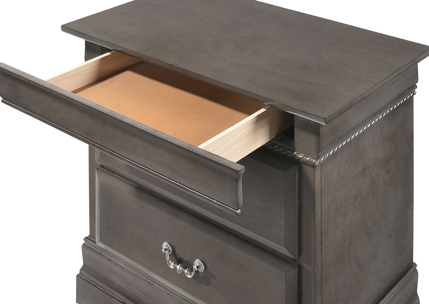 Carla Smoked Gray Nightstand,Glory Furniture