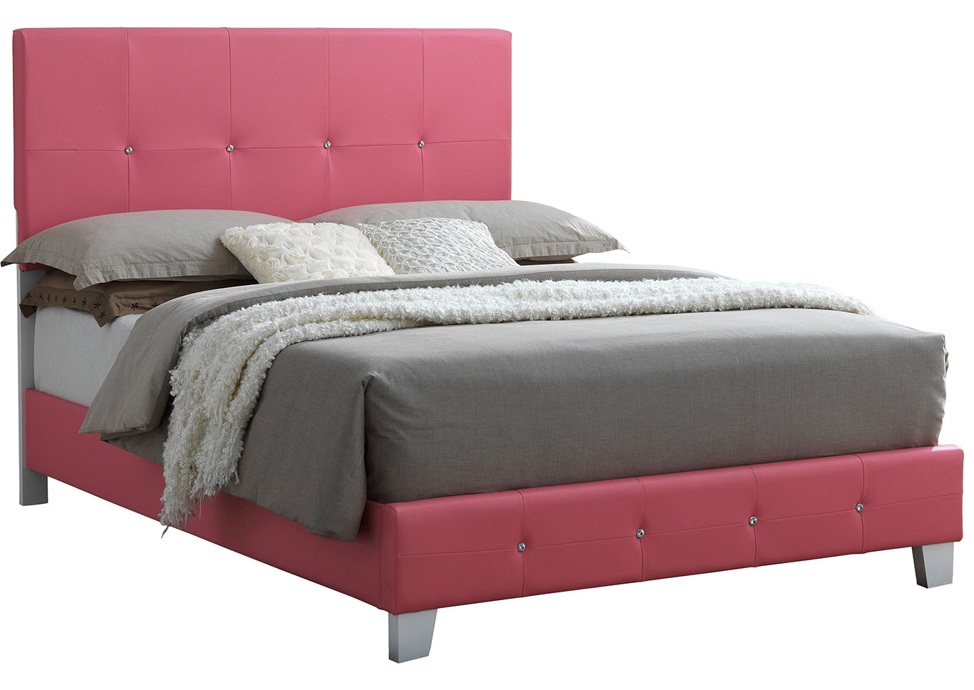 Pink Full Upholstered/Platform Bed,Glory Furniture