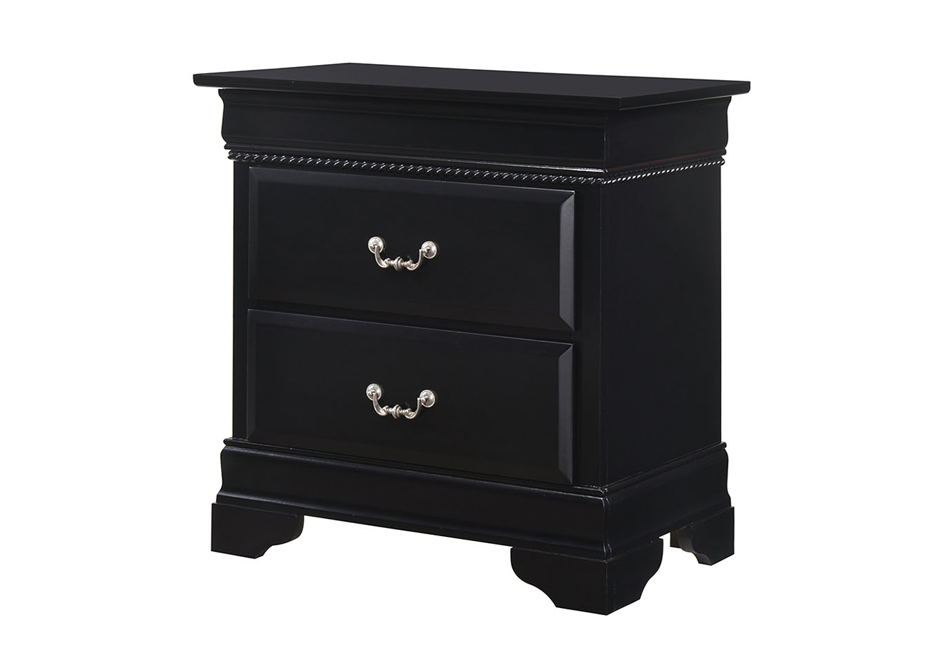 Carla Black Nightstand,Glory Furniture