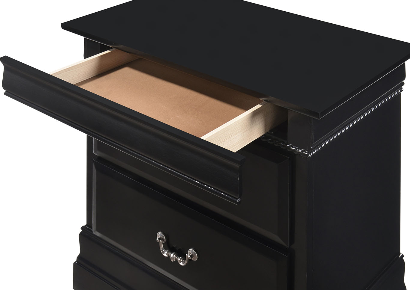 Carla Black Nightstand,Glory Furniture