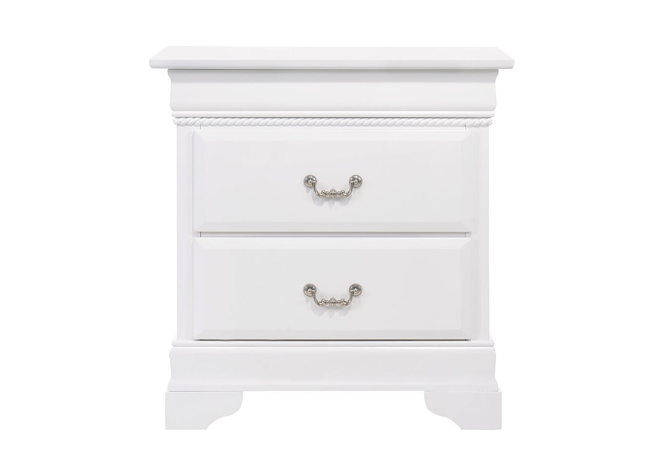 Carla White Nightstand,Glory Furniture