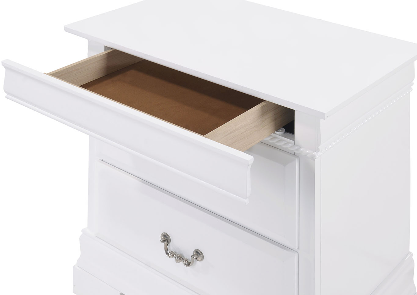 Carla White Nightstand,Glory Furniture